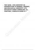 TEST BANK - FOR CHEMISTRY AN INTRODUCTION TO GENERAL&comma; ORGANIC&comma; AND BIOLOGICAL CHEMISTRY 13TH EDITION BY KAREN TIMBERLAKE&comma; ALL CHAPTERS &vert; COMPLETE GUIDE A&plus;&plus;