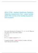 WGU C784 - Applied Healthcare Statistics  Objective Assessment Test  Latest Update  2025 With Correct And Verified Questions  And Answers 
