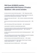 PAX Exam SCIENCE practice questions&sol;NLN PAX Science 2 Practice Questions  with correct answers