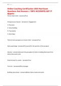 Online Coaching Certification 2025 Real Exam Questions And Answers &lpar; 100&percnt; ACCURATE&rpar; GET IT RIGHT&excl;&excl;