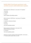 NURS 3550 Final Exam questions with verified answers 2025-2026 latest update