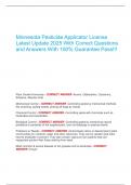 Minnesota Pesticide Applicator License  Latest Update 2025 With Correct Questions  and Answers With 100&percnt; Guarantee Pass&excl;&excl;&excl;