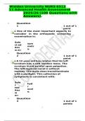 Walden University NURS 6512 FINAL EXAM 11 Advanced Health Assessment 2025&sol;26 &lpar;100 Questions with Answers&rpar;