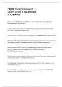 FDOT Final Estimates Exam Level 1 Questions & Answers