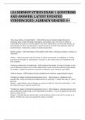 LEADERSHIP ETHICS EXAM 1 QUESTIONS AND ANSWER&semi; LATEST UPDATED VERSION 2025&semi;
