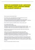 ETHICS IN LEADERSHIP EXAM 1 QUESTIONS AND ANSWER&semi; LATEST UPDATED VERSION 2025