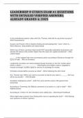 LEADERSHIP & ETHICS EXAM -1 QUESTIONS WITH DETAILED VERIFIED ANSWERS&semi; ALREADY GRADED A&plus;