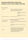 Management Skills Midterm Rutgers Exam Questions & Correct Answers Updated&comma; 2025&sol;2026&period;