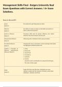Management Skills Final - Rutgers University Real  Exam Questions with Correct Answers &sol; A&plus; Score Solutions&period;