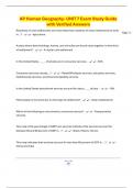 AP Human Geography- UNIT 7 Exam Study Guide with Verified Answers