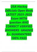 USA Hockey Officials Open Book LATEST 2025-2026  Exam WITH question AND CORRECT VERIFIED ANSWERS  GRADED A&plus; GUARANTEED 100&percnt; PASS