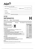 2024 AQA GCSE MATHEMATICS Higher Tier Education Paper 1