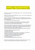  BTEC Applied Science Physics Exam Questions With Correct Answers 2025