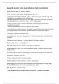 BLOOD BHSC 1200 QUESTIONS AND ANSWERS
