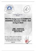 FIN3704  Assignment 2 &lpar;COMPLETE ANSWERS&rpar; Semester 1 2025 &ndash; DUE 23 April 2025&semi; 100&percnt; trusted&comma; comprehensive and complete reliable solution with clear explanation