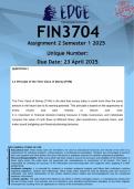FIN3704 Assignment 2 &lpar;ANSWERS&rpar; Semester 1 2025 - DISTINCTION GUARANTEED