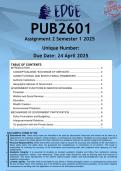 PUB2601 Assignment 2 &lpar;ANSWERS&rpar; Semester 1 2025 - DISTINCTION GUARANTEED