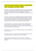 Correctional Systems Exam 1 Questions with complete solution 2025