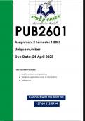 PUB2601 Assignment 2 (QUALITY ANSWERS) Semester 1 2025
