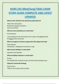 NURS 242 &lpar;Med&sol;Surg&rpar; FINAL EXAM  STUDY GUIDE COMPLETE AND LATEST  UPDATED