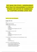 TEST BANK FOR ETHICS&comma; JURISPRUDENCE AND PRACTICE MANAGEMENT IN DENTAL HYGIENE 3RD EDITION BY KIMBROUGH ALL CHAPTERS COVERED LATEST 2025