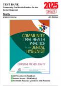 Test Bank for Community Oral Health Practice for the Dental Hygienist&comma; 4th Edition by Beatty&comma; 9780323355254&comma; Covering Chapters 1&ndash;11 &vert; Includes Rationales
