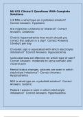 NU 631 Clinical I Questions With Complete Solutions