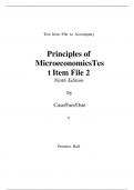 Test bank for Principles of Microeconomics Test Item File 2 Ninth Edition by Case&sol;Fair&sol;Oster