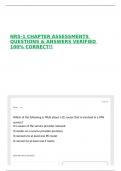 NRS-1 CHAPTER ASSESSMENTS QUESTIONS & ANSWERS VERIFIED 100&percnt; CORRECT&excl;&excl;