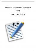 LML4802 Assignment 2 Semester 1 2025 DUE 29 APRIL 2025 COMPLETE SOLUTIONS&period;