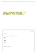 NIMS TURNING I SAMPLE TEST QUIZZES & ANS GRADED A&plus;