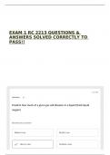 EXAM 1 RC 2213 QUESTIONS & ANSWERS SOLVED CORRECTLY TO PASS&excl;&excl;