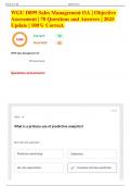 WGU D099 Sales Management OA &vert; Objective Assessment &vert; 70 Questions and Answers &vert; 2025 Update &vert; 100&percnt; Correct&period;