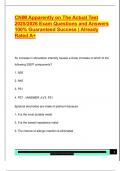 CNIM Apparently on The Actual Test  2025&sol;2026 Exam Questions and Answers  100&percnt; Guaranteed Success &vert; Already  Rated A&plus; 
