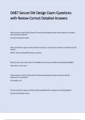 WGU D487 Secure SW Design Exam Questions with Verified Detailed Answers &lpar;100&percnt; Correct&rpar; Rated A&plus;&period;