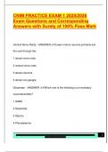 CNIM PRACTICE EXAM 1 2025&sol;2026  Exam Questions and Corresponding  Answers with Surety of 100&percnt; Pass Mark 