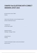 CAMATA Final Exam  Questions with Verified Detailed Answers &lpar;100&percnt; Correct&rpar; Rated A&plus;&period;
