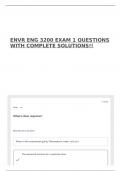 ENVR ENG 3200 EXAM 1 QUESTIONS WITH COMPLETE SOLUTIONS&excl;&excl;
