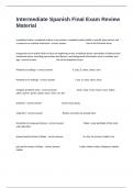 Intermediate Spanish Final Exam Review Material Questions With All Complete And Verified Solutions&period;