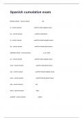 Spanish cumulative exam prep questions and actual correct detailed answers&period;