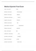 Medical Spanish Final Exam Questions And Answers 100&percnt; Accurate Rated A&plus;&period;