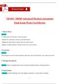 NR 509 &sol; NR509 Advanced Physical Assessment  Final Exam Week 5 to 8 Review &lpar;Latest 2025 &sol; 2026&rpar;&colon; Most Comprehensive Qs & Ans - to Pass the Exam With Confidence