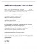 Social Science Research Methods Test 1 Practice Questions Guide With Correct Detailed Verified Answers&period;