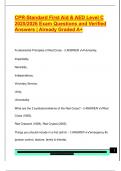 CPR-Standard First Aid & AED Level C  2025&sol;2026 Exam Questions and Verified  Answers &vert; Already Graded A&plus;