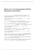 Block 1 & 2 - Air Transportation &lpar;2T2X1&rpar; Questions And Answers