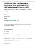 WGU Course C836 - Fundamentals of Information Security Quizlet by Brian MacFarlane Exam with Answers 2025&period;docx