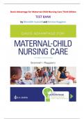 Davis Advantage for Maternal-Child Nursing Care 3rd Edition Test Bank by Scannell and Ruggiero - All Chapters