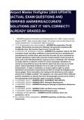 Airport Master firefighter &vert;2024 UPDATE &vert;ACTUAL EXAM QUESTIONS AND VERIFIED ANSWERS&sol;ACCURATE SOLUTIONS &vert;GET IT 100&percnt; CORRECT&excl;&excl; ALREADY GRADED A&plus;