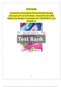 Essentials of Psychiatric Mental Health Nursing &vert;Concepts of Care in Evidence- Based Practice &vert;TEST BANK&vert;8th Edition&vert; by Morgan Townsend&vert; ALL CHAPTERS &lpar;1-32&rpar; &vert;GRADE A&plus;