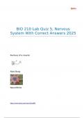 BIO 210 Lab Quiz 5&comma; Nervous System With Correct Answers 2025